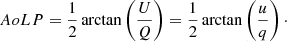 $$ \begin{aligned}&{AoLP} = \dfrac{1}{2}\arctan \left(\dfrac{U}{Q}\right) = \dfrac{1}{2}\arctan \left(\dfrac{u}{q}\right)\cdot \end{aligned} $$