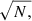 $ \sqrt{N,} $