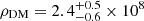 $ \rho_{\mathrm{DM}}=2.4^{+0.5}_{-0.6}\times10^{8} $