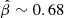 $ \hat{\beta} \sim 0.68 $