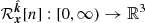 $ \mathcal{R}_{{{{\boldsymbol{x}}}}}^{\hat{{\boldsymbol{k}}}}[n]: [0, \infty) \to \mathbb{R}^3 $