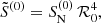 Mathematical equation: $$ \begin{aligned}&\tilde{S}^{(0)} = S^{(0)}_{\mathrm{N}} \, {\mathcal{R} }_{0}^{4}, \end{aligned} $$