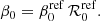 Mathematical equation: $$ \begin{aligned} \beta _{0} = \beta _{0}^{\mathrm{ref}} \, {\mathcal{R} }_{0}^{\mathrm{ref}}. \end{aligned} $$