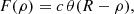 $$ \begin{aligned} F(\rho ) = c\, \theta (R-\rho ), \end{aligned} $$