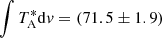$ \int T^*_{\rm A} {\rm d}v = (71.5 \pm 1.9) $