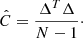$$ \begin{aligned} \hat{C} =\frac{\Delta ^T\Delta }{N-1}\cdot \end{aligned} $$