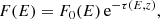 $$ \begin{aligned} F(E) = F_0(E)\,\mathrm{e}^{-\tau (E, z)} , \end{aligned} $$