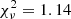 $ \chi^{2}_{\nu}=1.14 $