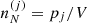 $ n_N^{(j)}=p_j/V $