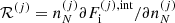 $ \mathcal{R}^{(j)}= n_N^{(j)} \partial F_{\mathrm{i}}^{(j),\mathrm{int}} /\partial n_N^{(j)} $