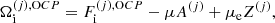 $$ \begin{aligned} {\Omega }_{\rm i}^{(j),\mathrm OCP} = F_{\rm i}^{(j),\mathrm OCP} - \mu A^{(j)} +\mu _{\rm e} Z^{(j)}, \end{aligned} $$