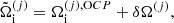 $$ \begin{aligned} \tilde{\Omega }_{\rm i}^{(j)} = {\Omega }_{\rm i}^{(j),\mathrm OCP} +\delta \Omega ^{(j)}, \end{aligned} $$