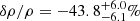 $ \delta\rho/\rho = -43.8^{+6.0}_{-6.1}\% $