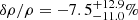 $ \delta\rho/\rho = -7.5^{+12.9}_{-11.0}\% $