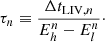 $$ \begin{aligned} \tau _n \equiv \frac{\Delta t_{\mathrm{LIV} ,n}}{E_h^n - E_l^n}\cdot \end{aligned} $$