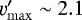 $\varv^{\prime}_{\mathrm{max}}\sim2.1$