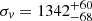$ \sigma_{\mathit{v}}=1342_{-68}^{+60} $
