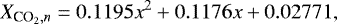 \begin{equation*}X_{{\textrm{CO}_2},n} = 0.1195x^2 &#x002B; 0.1176x &#x002B; 0.02771, \end{equation*}