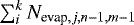 $\sum_i^k N_{\textrm{evap},j,n-1,m-1}$