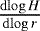 ${\frac{\mathrm{d}{\log H}}{\mathrm{d}{\log r}}}$