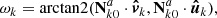 $$ \begin{aligned}&\omega _k = \arctan \!2(\mathbf{N}_{k0}^a\cdot \boldsymbol{\hat{v}}_k, \mathbf{N}_{k0}^a \cdot \boldsymbol{\hat{u}}_k),\end{aligned} $$