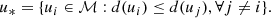 $$ \begin{aligned} u_* = \{ u_i \in \mathcal{M} : d(u_i)\le d(u_j), \forall j\not = i \}. \end{aligned} $$