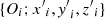 $ \{O_i;{x^{\prime}}_i, {{\it y}^{\prime}}_i, {z^{\prime}}_i\} $