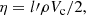 $$ \begin{aligned} \eta = l\prime \rho V_{\rm c}/2, \end{aligned} $$
