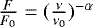 $\frac{F}{F_0} = (\frac{\nu}{\nu_0})^{-\alpha}$