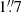 $ 1{{\overset{\prime\prime}{.}}}7 $