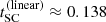 $ t_{\mathrm{SC}}^{\mathrm{(linear)}} \approx 0.138 $