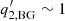 $ q_{2,\mathrm{BG}}^\prime\sim 1 $
