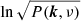 $ \ln\sqrt{P(\boldsymbol{k},\nu)} $