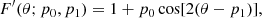 $$ \begin{aligned} F^\prime (\theta ; p_0, p_1 )= 1 +p_0\cos [2(\theta -p_1)] , \end{aligned} $$