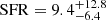 $ \mathrm{SFR}=9.4_{-6.4}^{+12.8} $