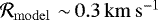 $\mathcal{R}_{\mathrm{model}}\,\,{\sim}\,0.3\mathrm{\,km\,s^{-1}}$