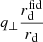 $ q_\perp\frac{r_{\mathrm{d}}^{\mathrm{fid}}}{r_{\mathrm{d}}} $
