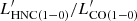 Mathematical equation: $ L^\prime_\mathrm{HNC(1{-}0)}/L^\prime_\mathrm{CO(1{-}0)} $