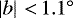 $\left|b\right|\,{<}\,1.1^{\circ}$