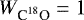 $W_{{^{}\textrm{C}^{18}\textrm{O}}} = 1$