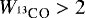 $W_{{^{13}\textrm{C}^{}\textrm{O}}} > 2$
