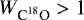 $W_{{^{}\textrm{C}^{18}\textrm{O}}} > 1$