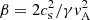 $ \beta=2c_{\rm s}^2/\gamma v_{\rm A}^2 $