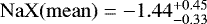 $\mathrm{NaX}(\mathrm{mean})=-1.44^{&#x002B;0.45}_{-0.33}$