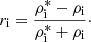 $$ \begin{aligned} r_{\rm i} = \frac{\rho ^{*}_{\rm i} - \rho _{\rm i}}{\rho ^{*}_{\rm i} + \rho _{\rm i}}\cdot \end{aligned} $$