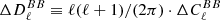 $ \Delta D_\ell ^{BB} \equiv \ell (\ell + 1)/(2\pi ) \cdot \Delta C_\ell ^{BB} $