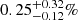 $ 0.25^{+0.32}_{-0.12}\% $