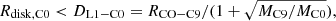 $$ \begin{aligned} R_{\rm disk,C0} < D_{\rm L1{-}C0} = R_{\rm CO{-}C9} /(1 + \sqrt{M_{\rm C9}/M_{\rm C0}}), \end{aligned} $$