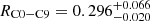$ R_\mathrm{C0{-}C9} = 0.296^{+0.066}_{-0.020} $