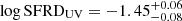 $ \log \mathrm{SFRD}_{\mathrm{UV}}=-1.45_{-0.08}^{+0.06} $